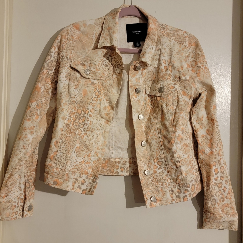 Nine West orange leopard jacket
